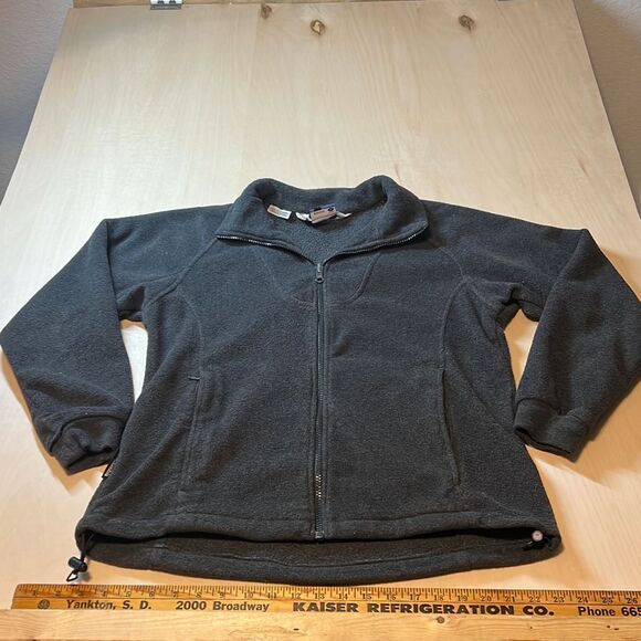 Columbia‎ Fleece Sweater Women's S Gray Full Zip Collared Long Sleeve Cardigan - Picture 1 of 5